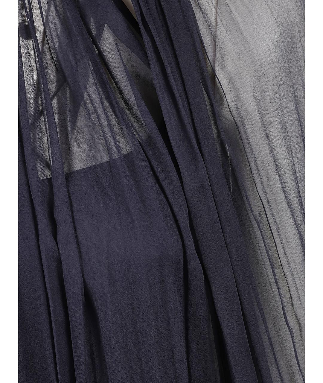ALBERTA FERRETTI Темно-синее шелковое вечернее платье, фото 3
