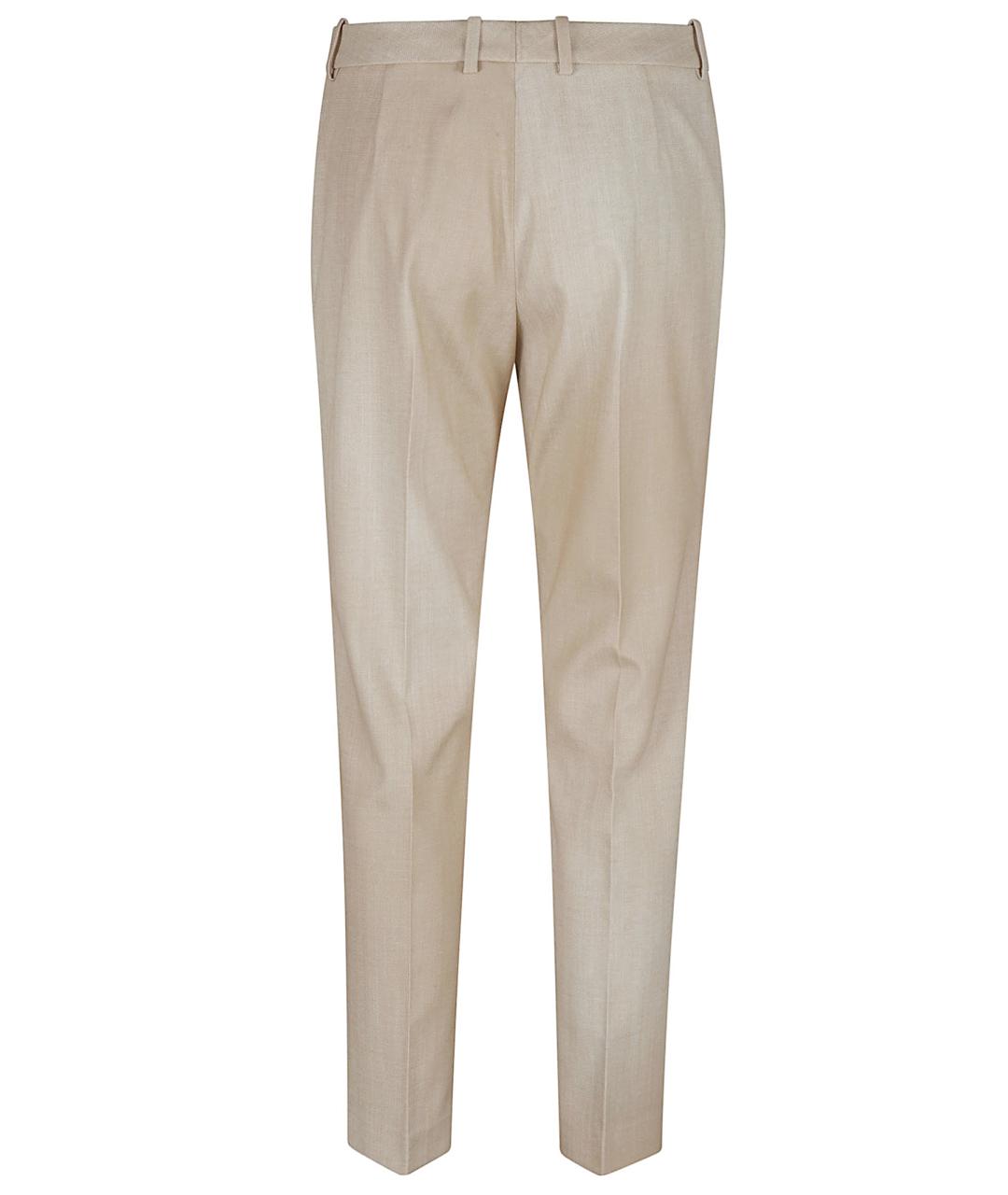 ERMANNO SCERVINO Бежевые вискозные прямые брюки, фото 3