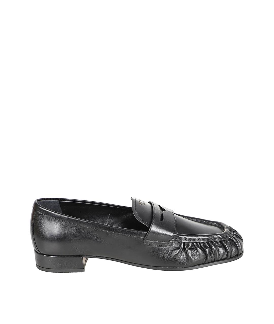 PRADA Черные кожаные лоферы, фото 1