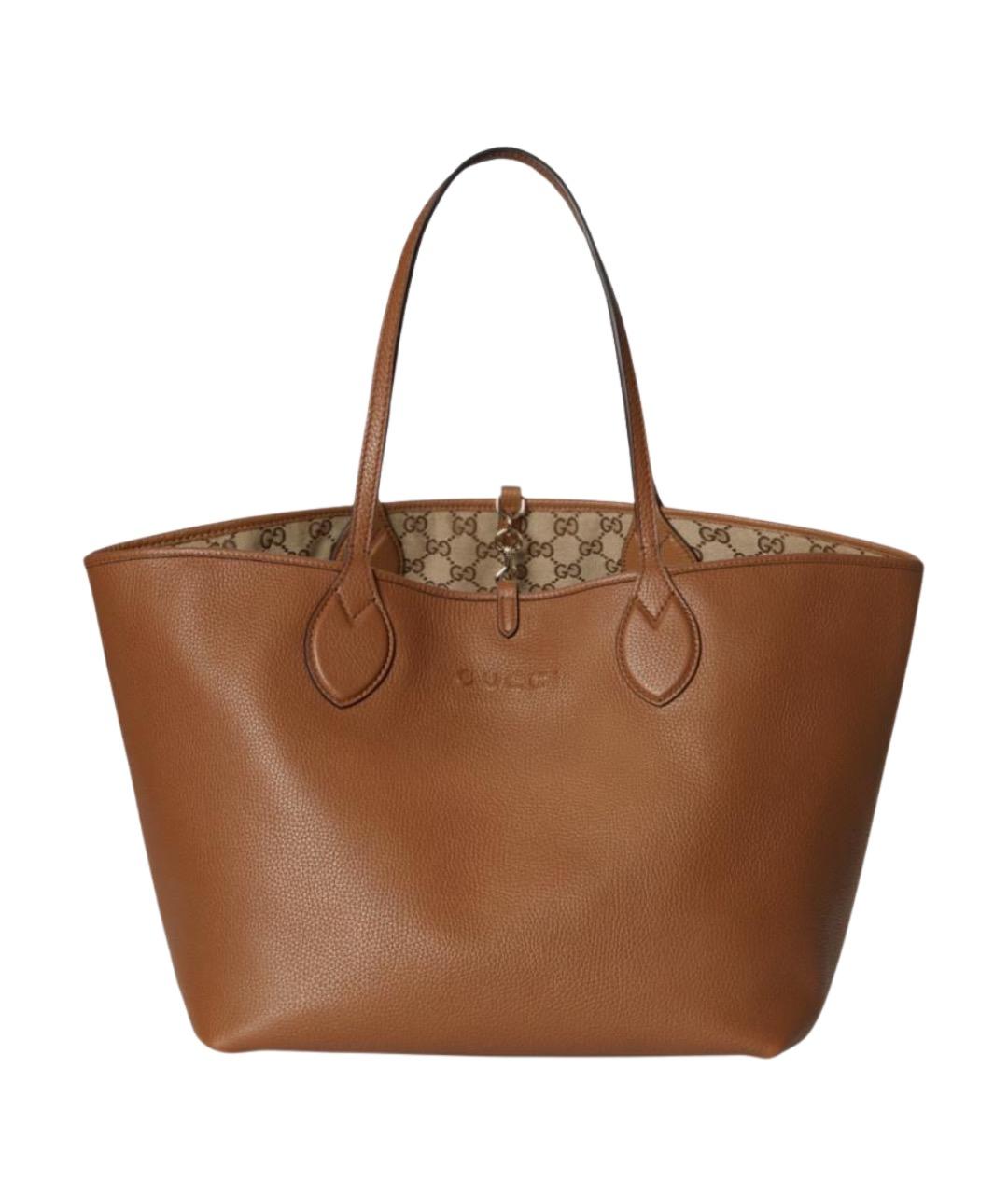 GUCCI Коричневая кожаная сумка тоут, фото 1