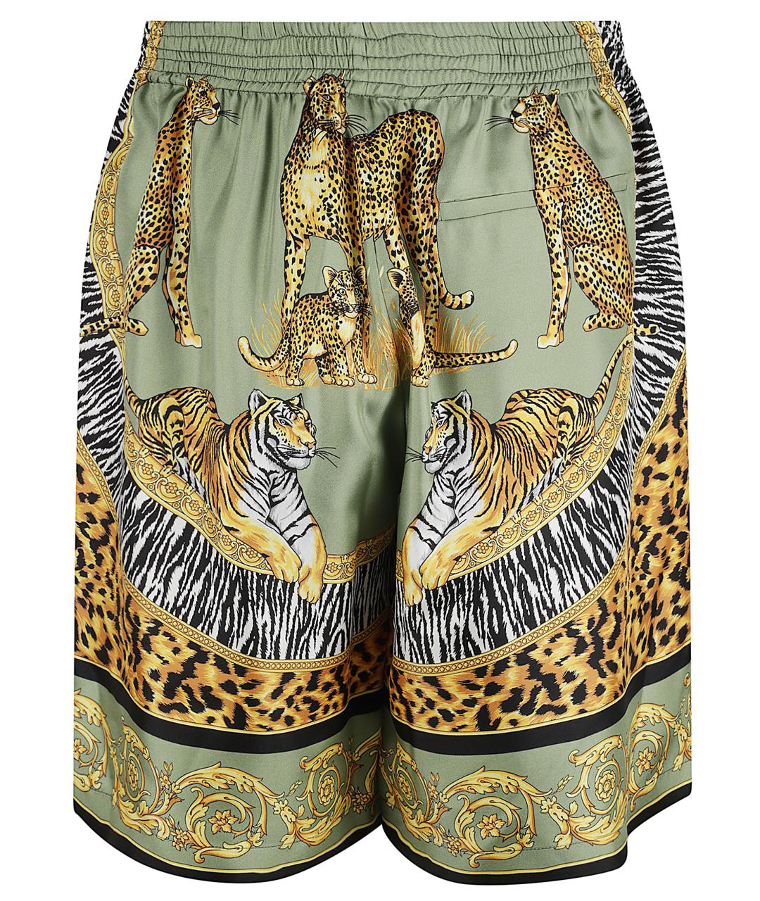 VERSACE Зеленые шелковые шорты, фото 3
