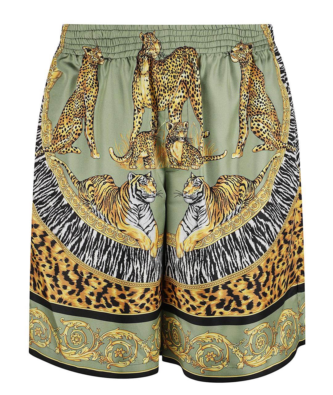 VERSACE Зеленые шелковые шорты, фото 1