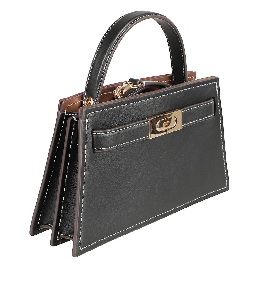 TORY BURCH Черная кожаная сумка тоут, фото 3