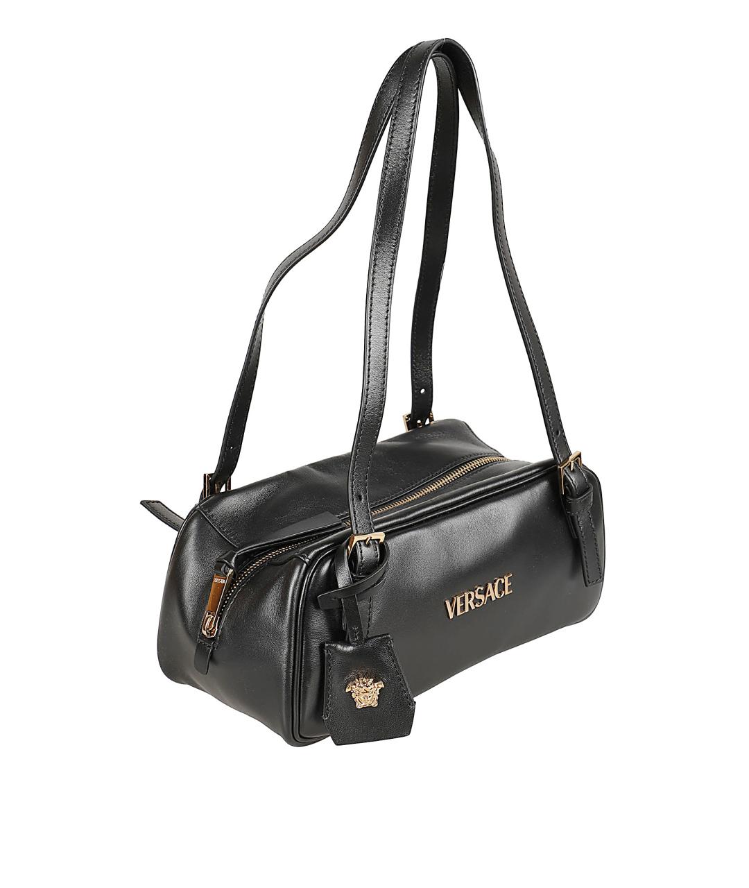 VERSACE Черная кожаная сумка тоут, фото 3