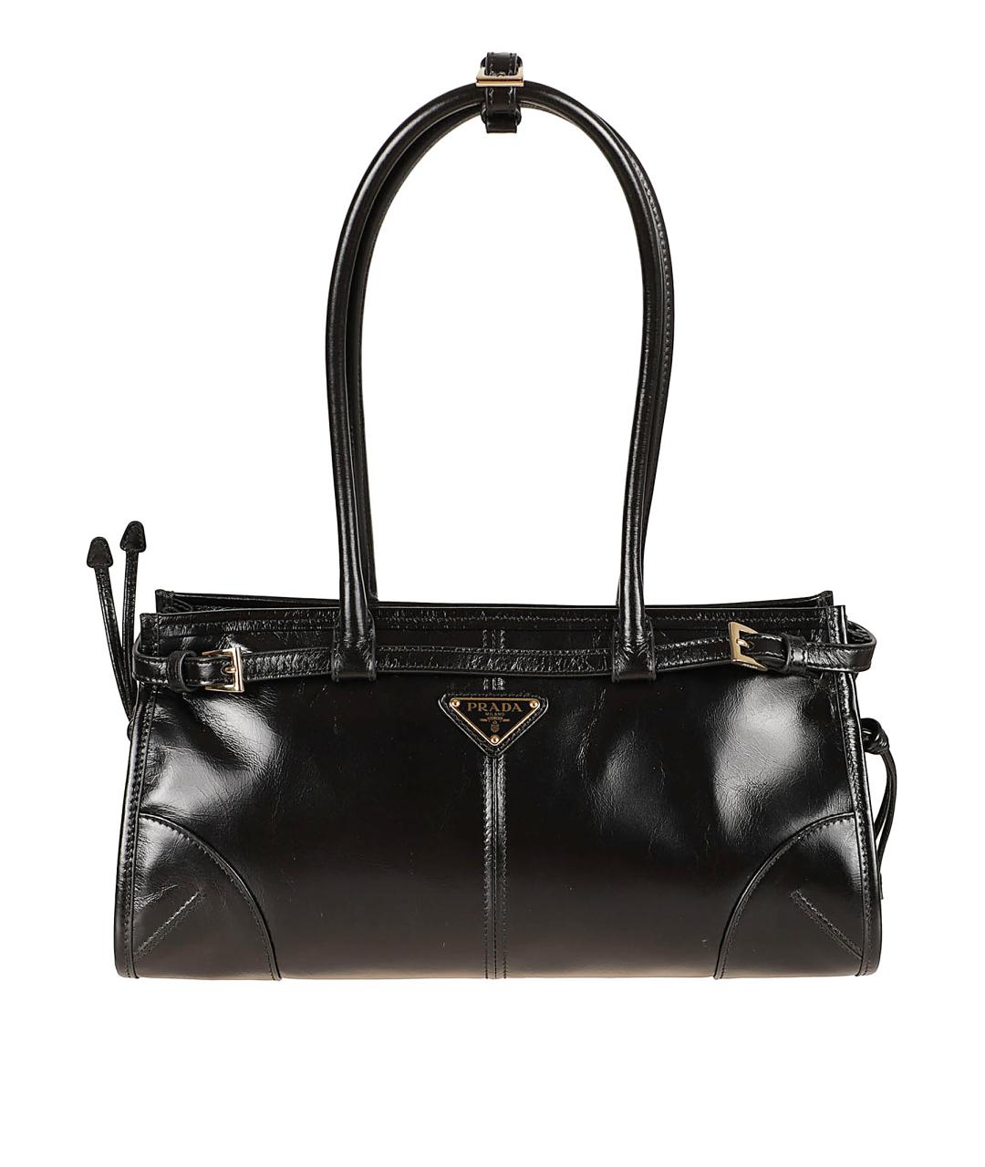 PRADA Черная кожаная сумка тоут, фото 1