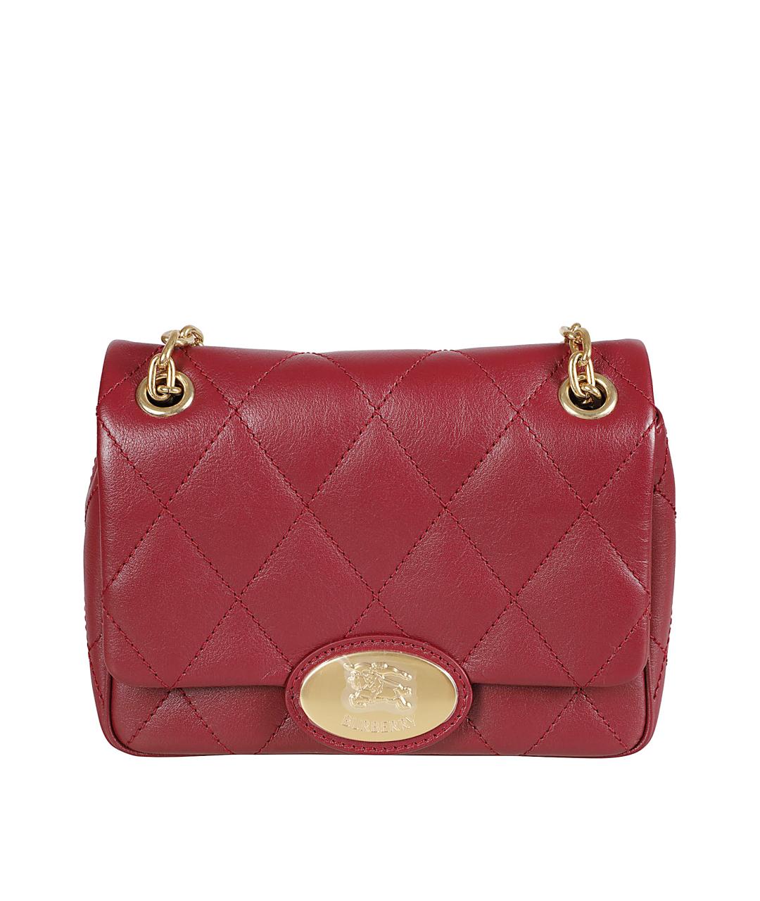 BURBERRY Красная кожаная сумка через плечо, фото 1