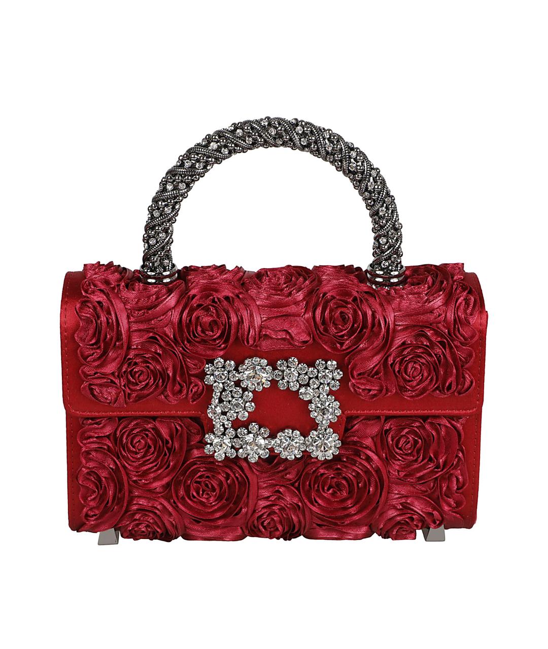 ROGER VIVIER Красная шелковая сумка с короткими ручками, фото 1