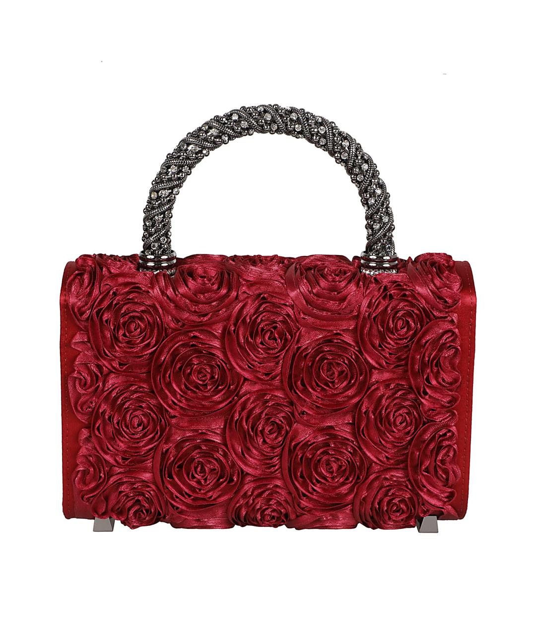 ROGER VIVIER Красная шелковая сумка с короткими ручками, фото 2