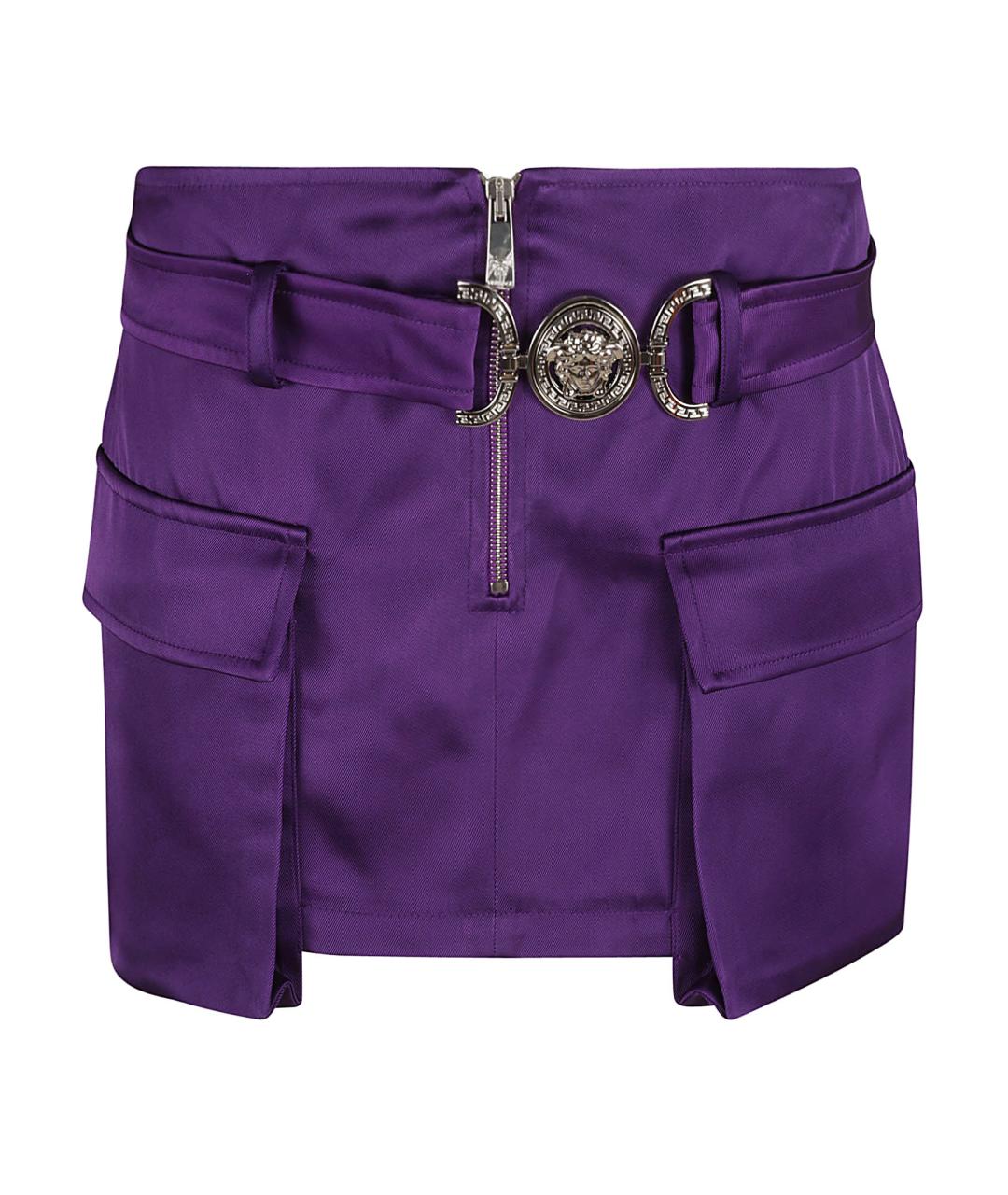 VERSACE Фиолетовая вискозная юбка мини, фото 1