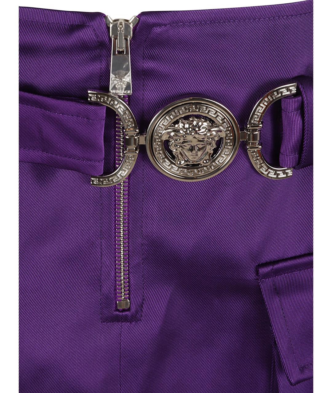VERSACE Фиолетовая вискозная юбка мини, фото 3