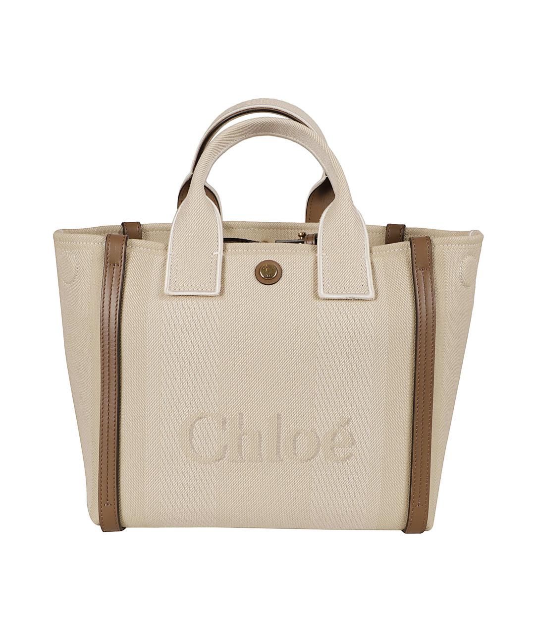 CHLOE Бежевая тканевая сумка тоут, фото 2