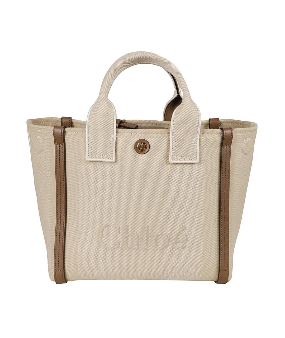 CHLOE Бежевая тканевая сумка тоут, фото 1