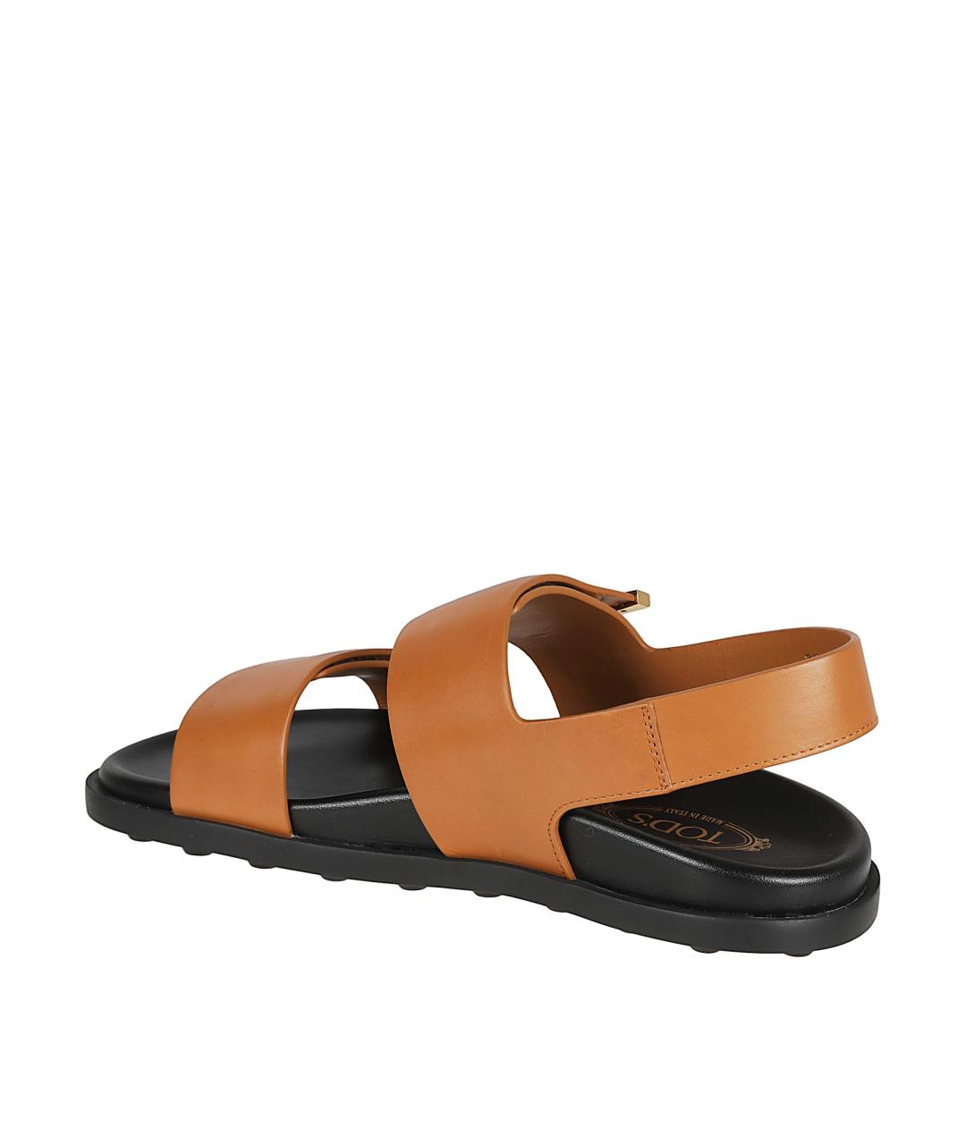 TOD'S Коричневые кожаные сандалии, фото 3