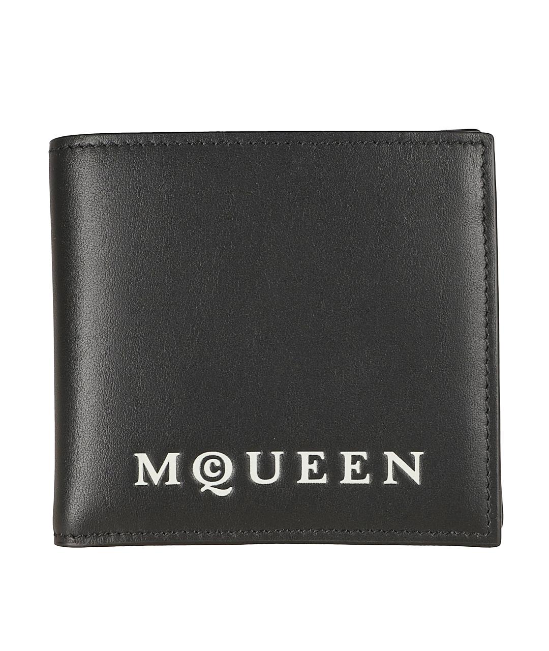 ALEXANDER MCQUEEN Черный кожаный кошелек, фото 1