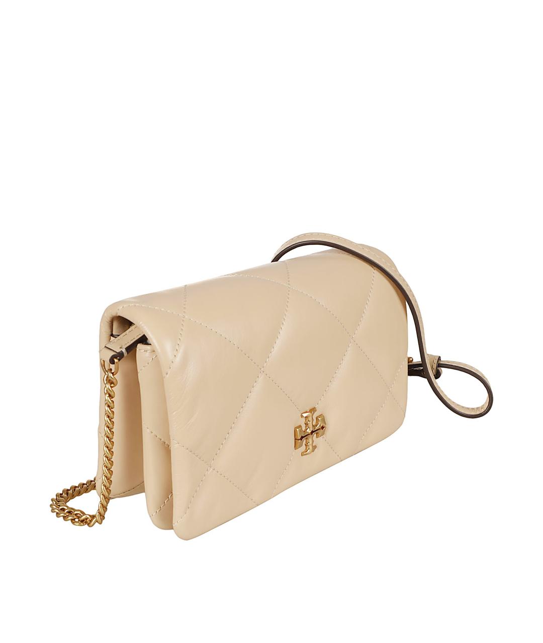 TORY BURCH Бежевая кожаная сумка через плечо, фото 3