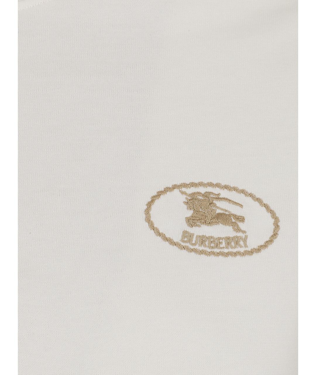BURBERRY Белая хлопковая футболка, фото 2