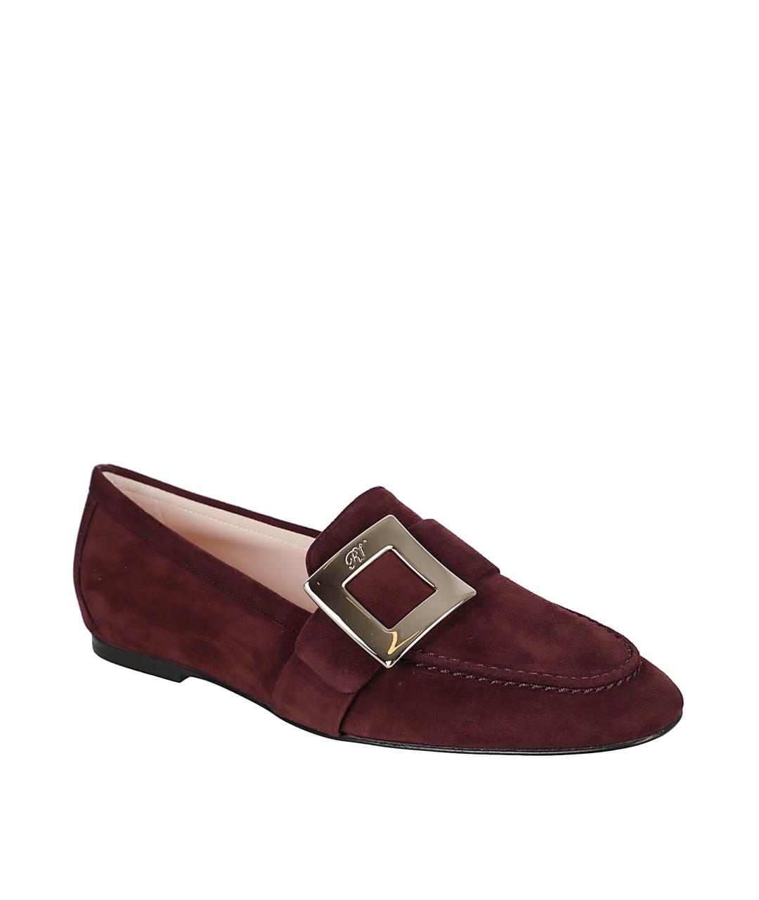 ROGER VIVIER Бордовые замшевые лоферы, фото 2
