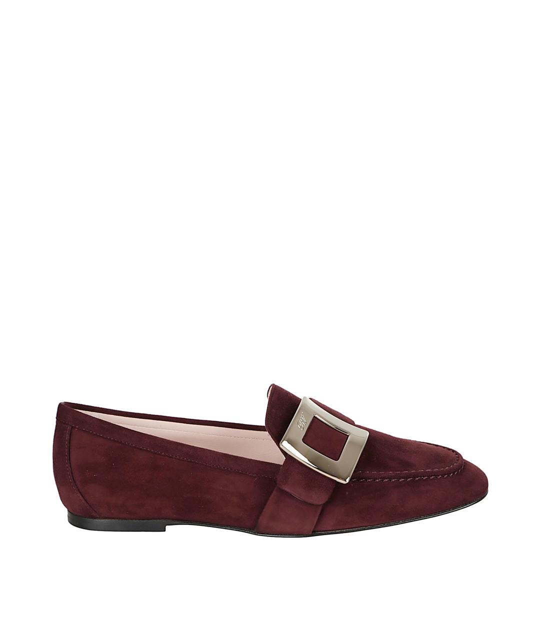 ROGER VIVIER Бордовые замшевые лоферы, фото 1