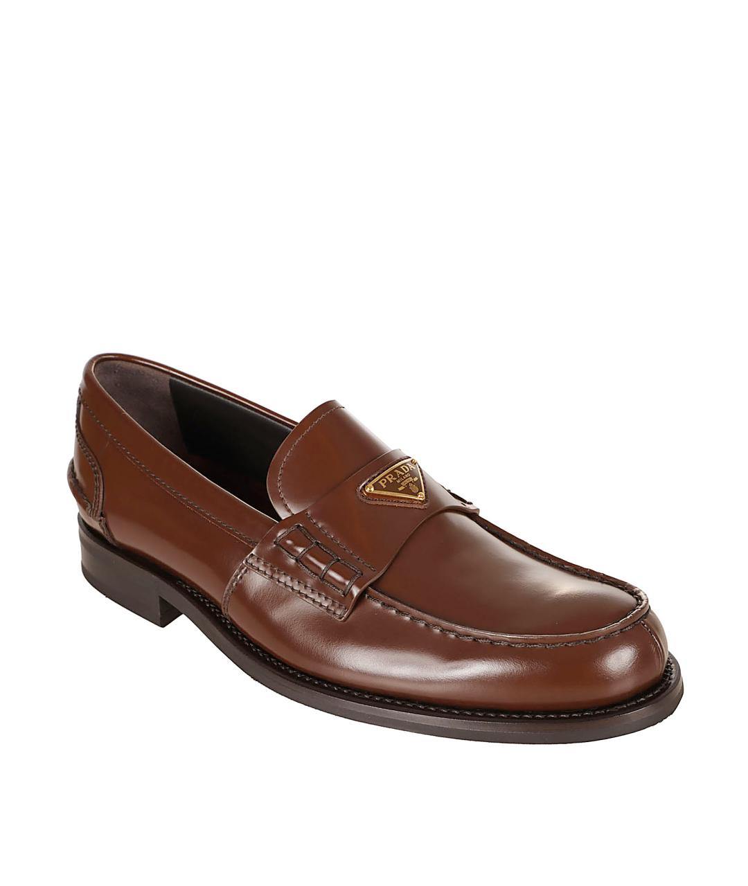 PRADA Коричневые кожаные лоферы, фото 2