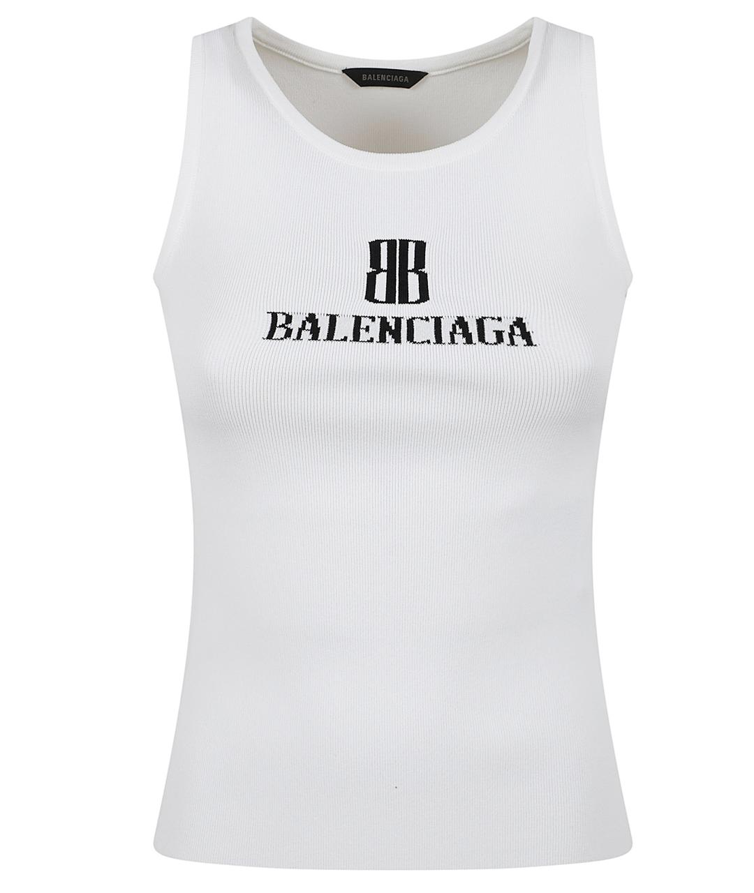 BALENCIAGA Белая вискозная майка, фото 1