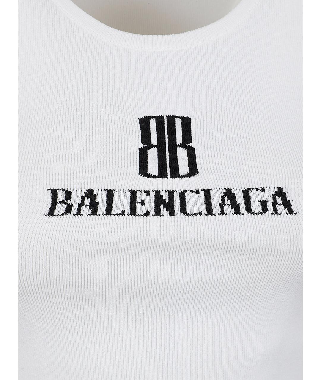 BALENCIAGA Белая вискозная майка, фото 2