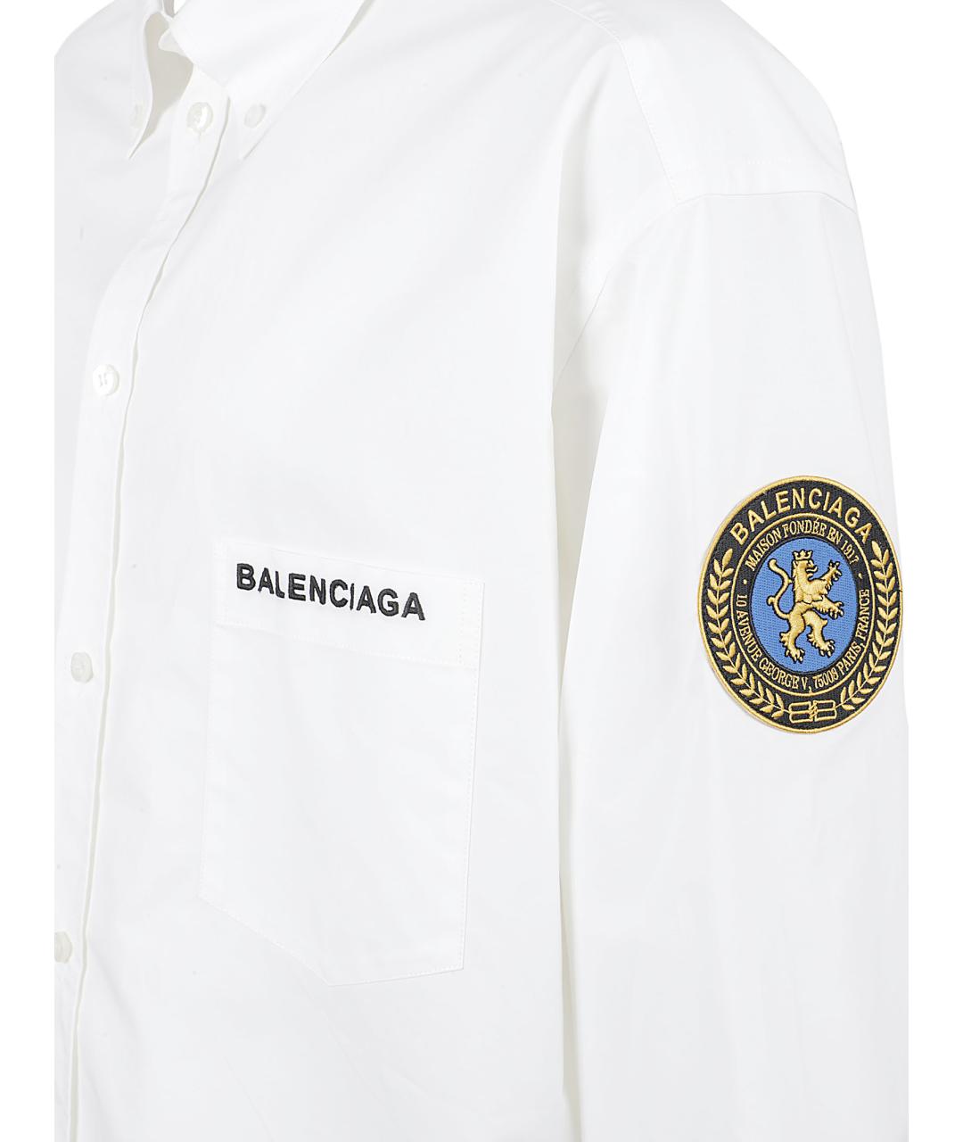 BALENCIAGA Белая хлопковая кэжуал рубашка, фото 2