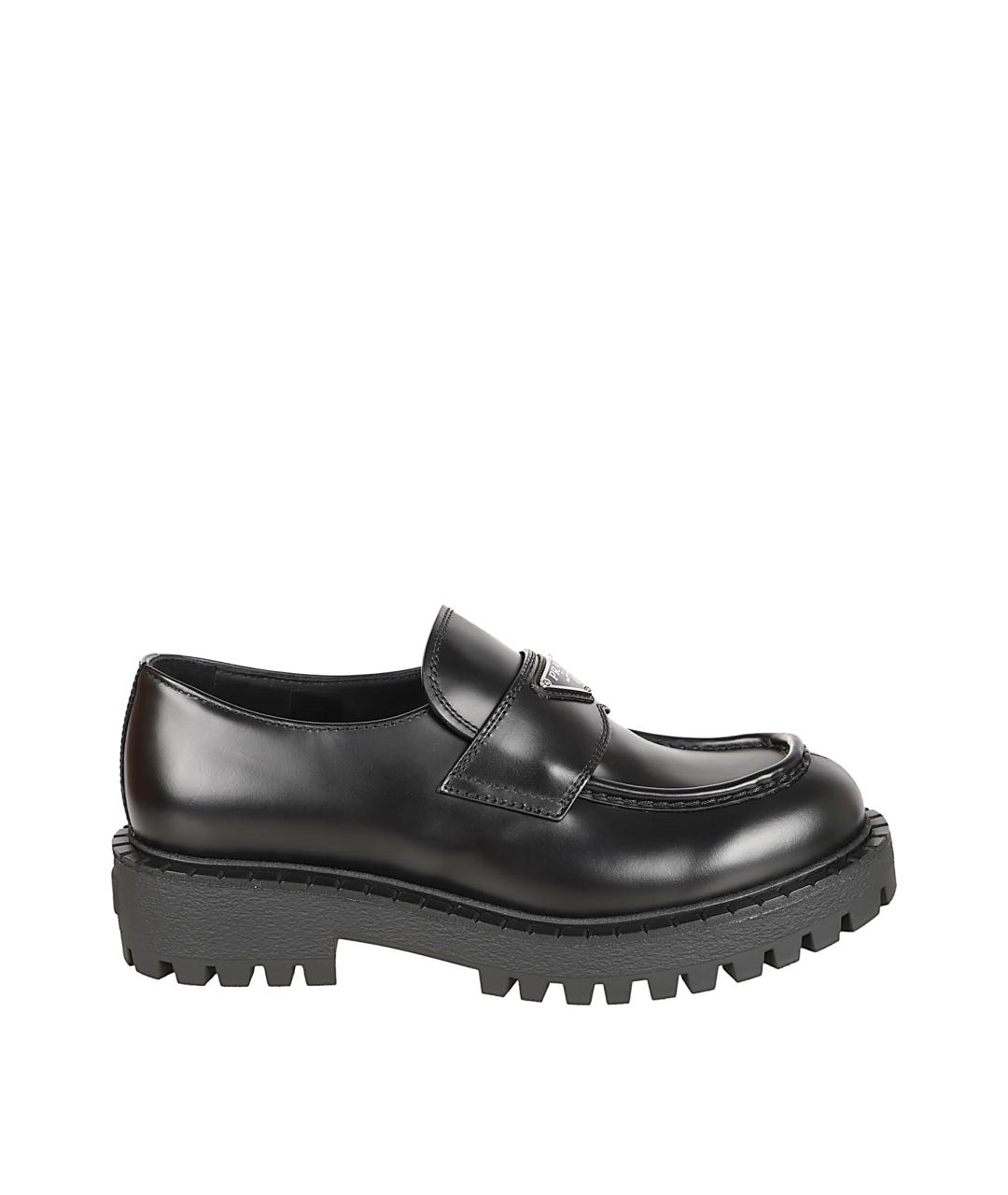 PRADA Черные кожаные лоферы, фото 1