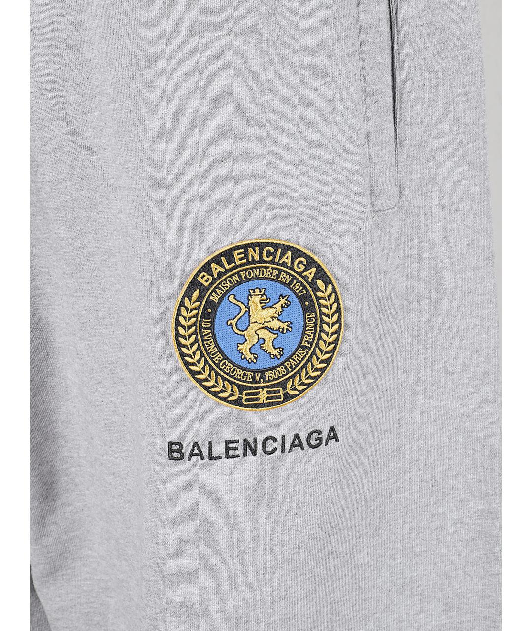 BALENCIAGA Серые хлопковые повседневные брюки, фото 2