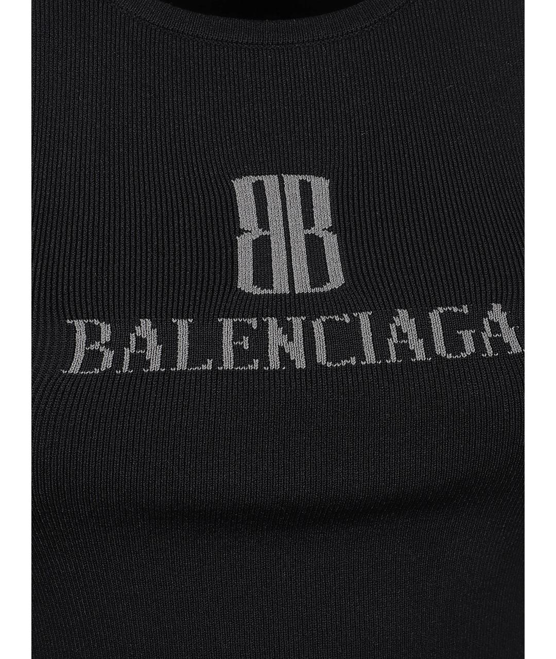 BALENCIAGA Черная вискозная майка, фото 2