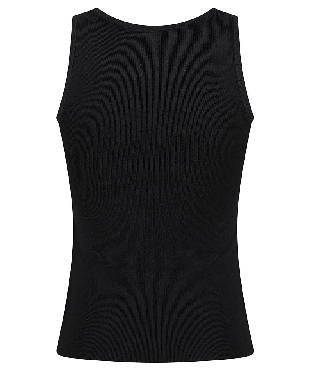BALENCIAGA Черная вискозная майка, фото 3