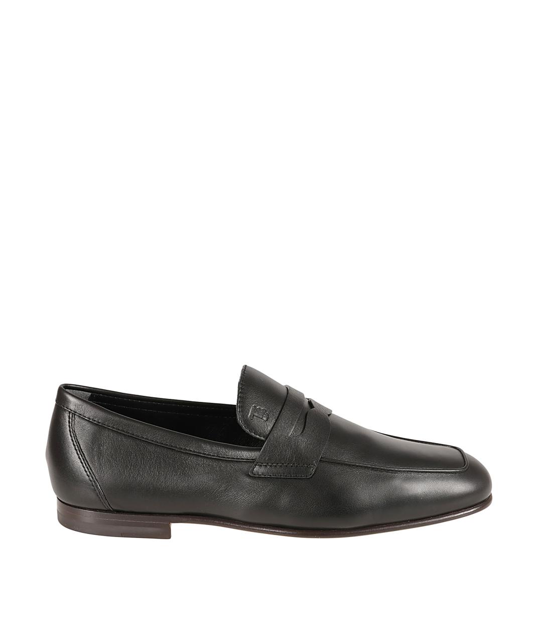 TOD'S Черные кожаные низкие ботинки, фото 1