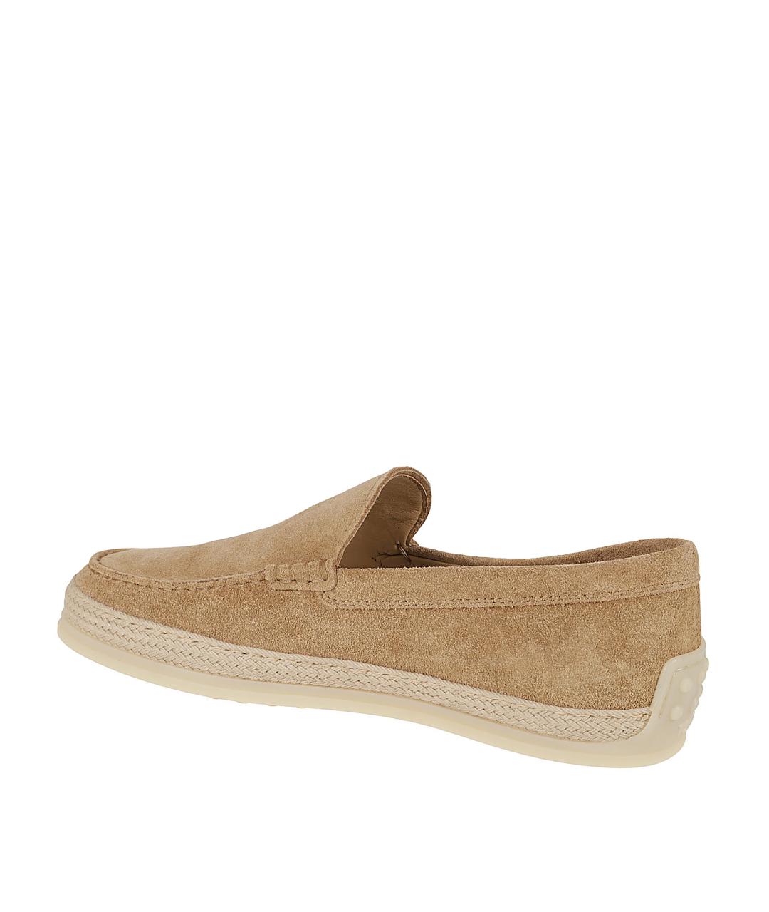 TOD'S Бежевые кожаные мокасины, фото 3