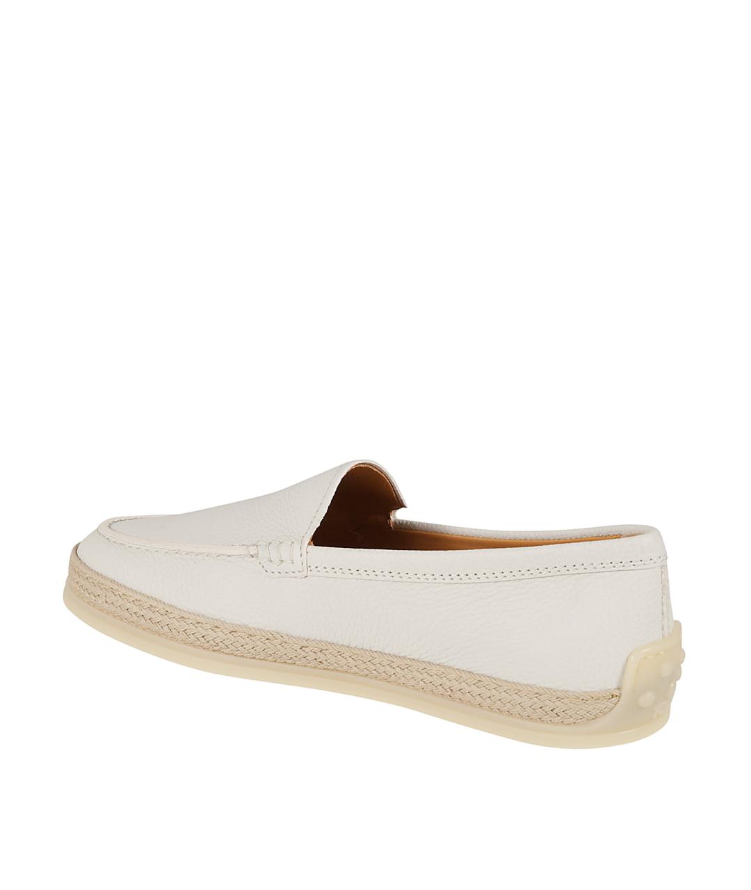 TOD'S Белые кожаные мокасины, фото 3