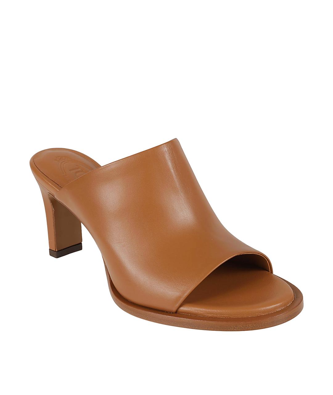 TOD'S Бежевые кожаные мюли, фото 2
