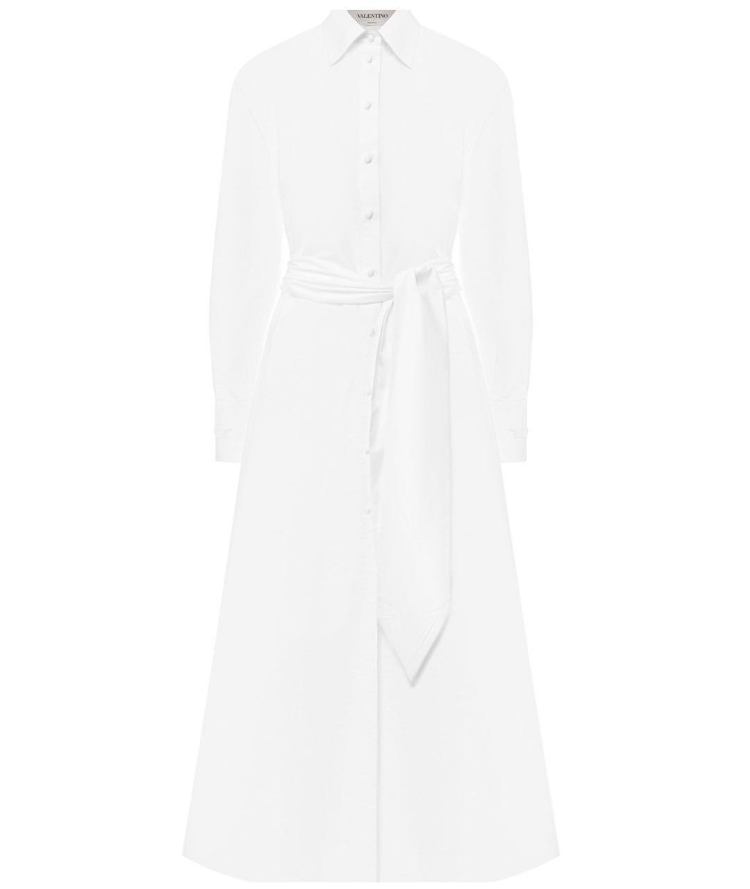 VALENTINO Белое хлопковое повседневное платье, фото 4