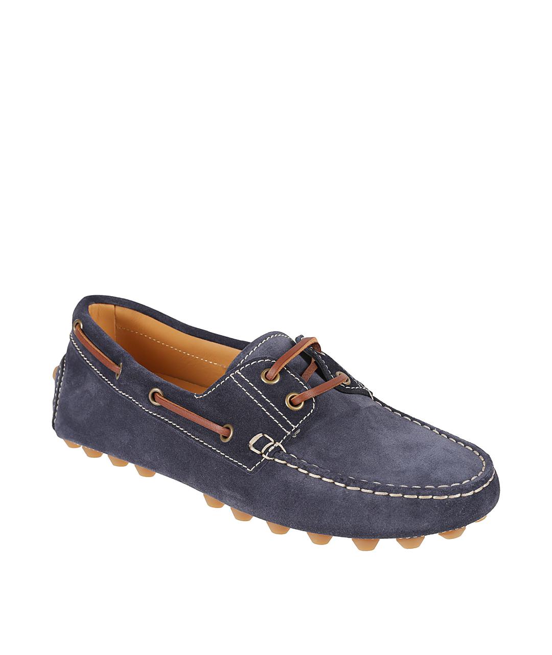 TOD'S Синие кожаные мокасины, фото 2