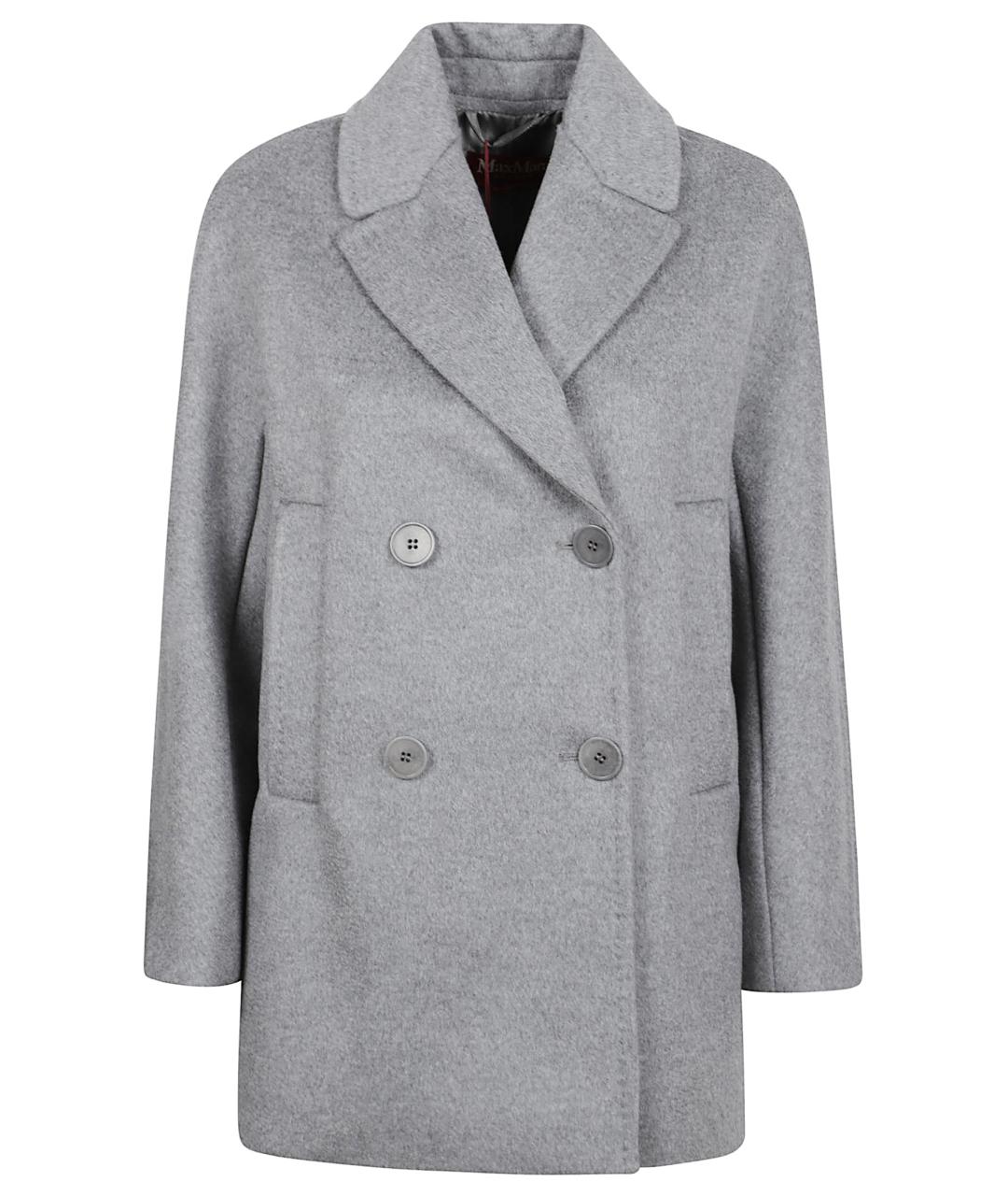 MAX MARA STUDIO Серое шерстяное пальто, фото 1
