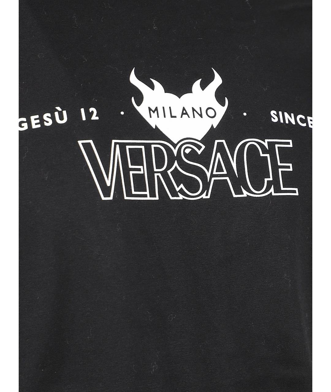 VERSACE Черная хлопковая футболка, фото 2