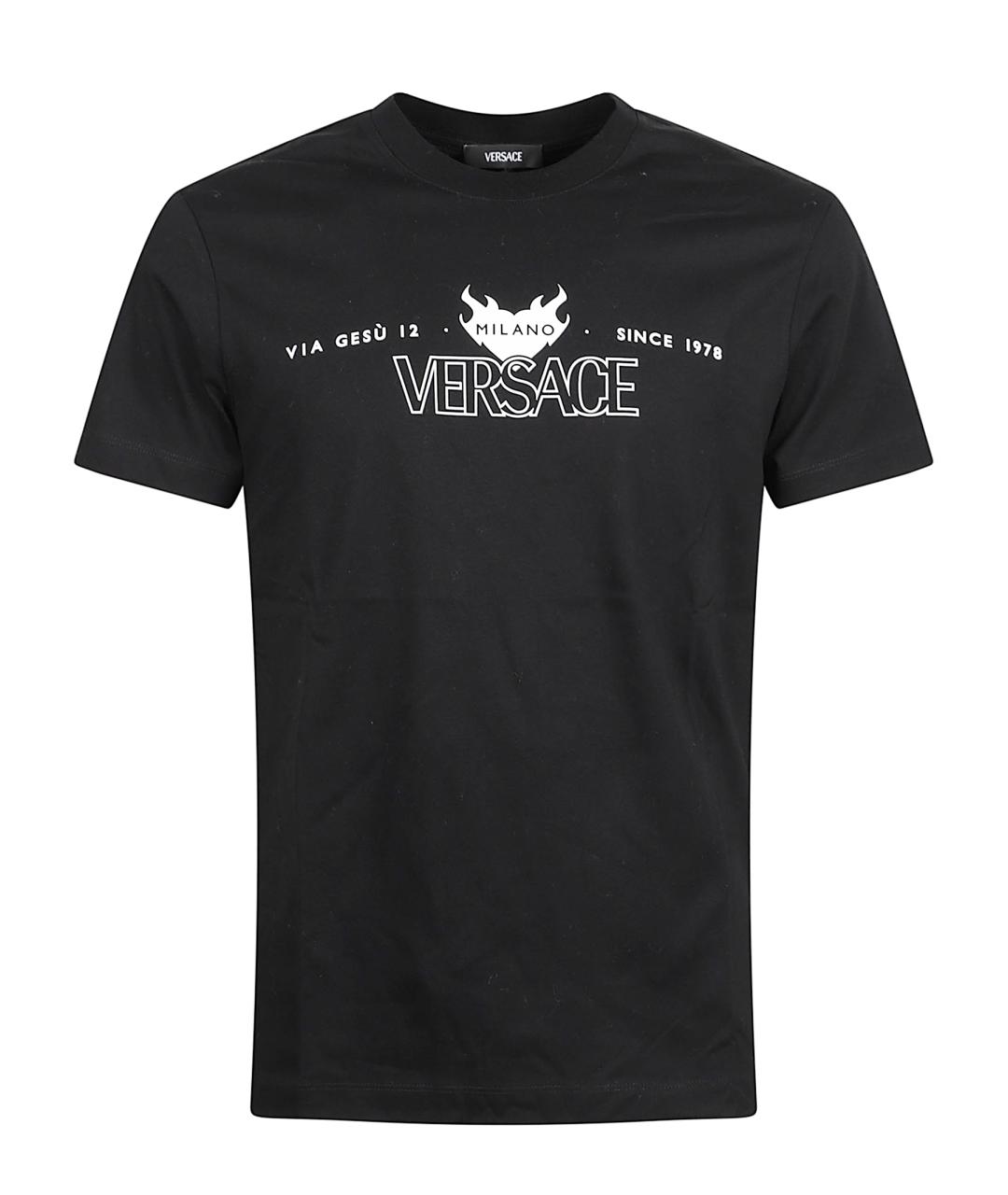 VERSACE Черная хлопковая футболка, фото 1