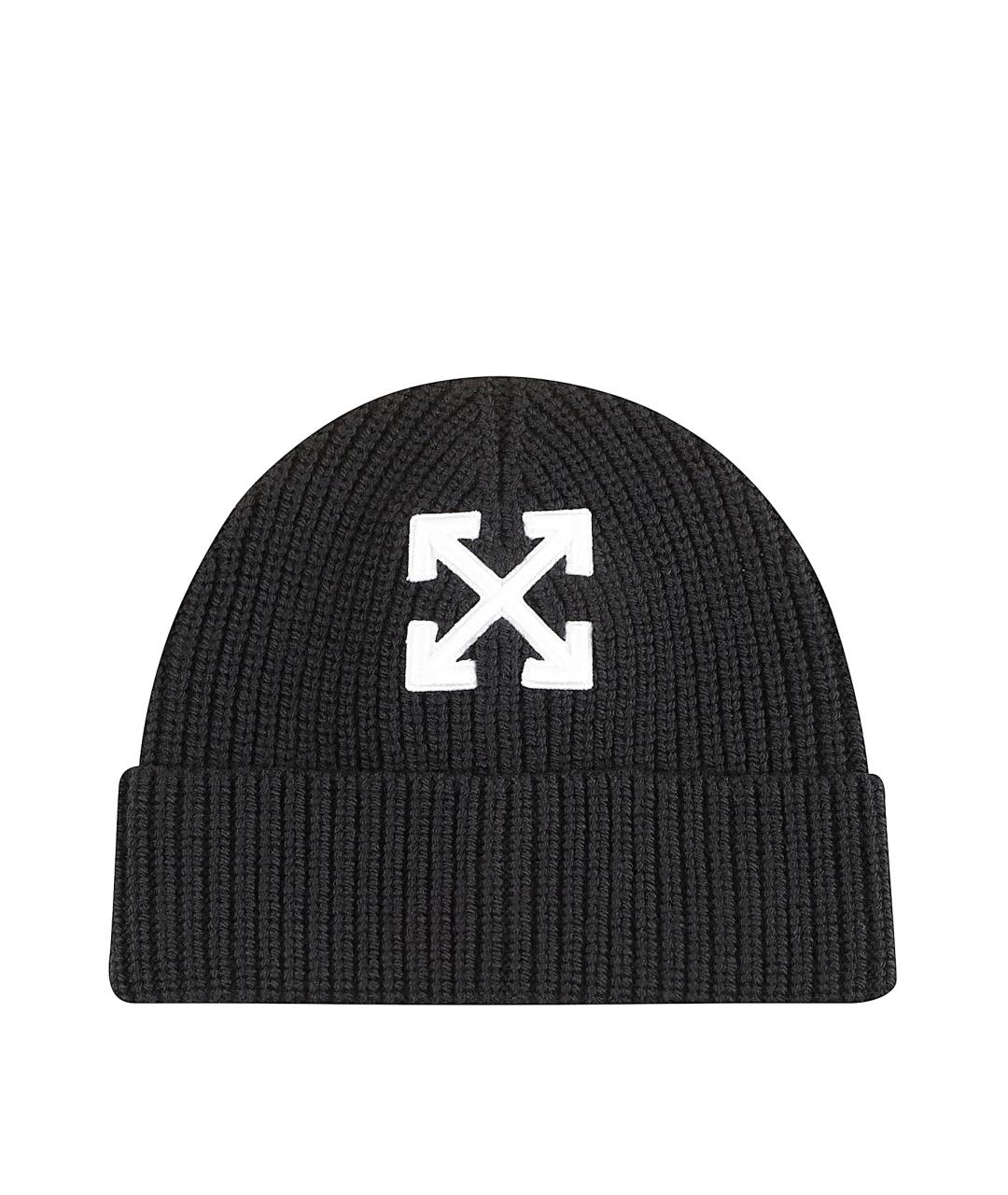 OFF-WHITE Черная шерстяная шапка, фото 1