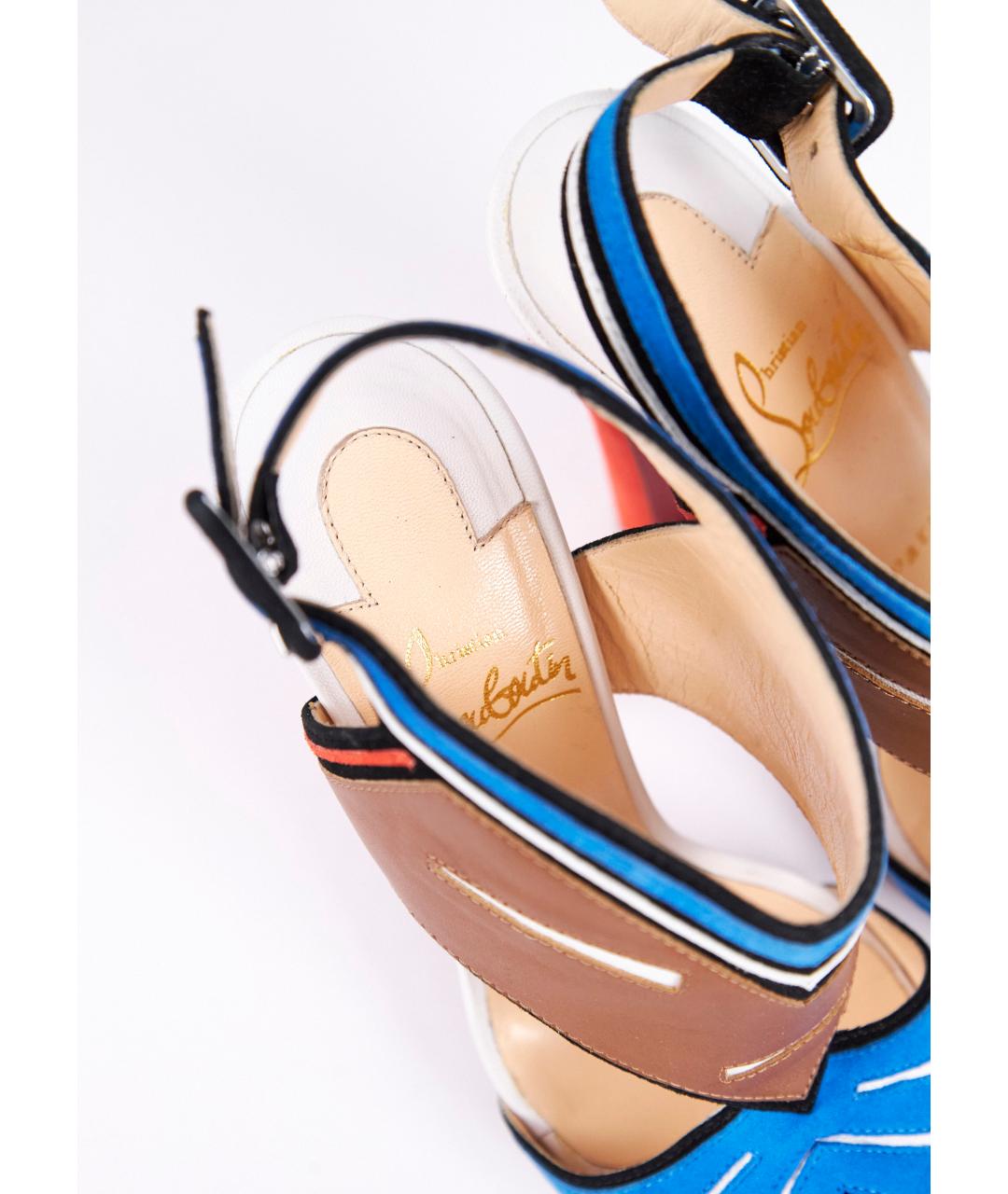 CHRISTIAN LOUBOUTIN Мульти замшевые босоножки, фото 3