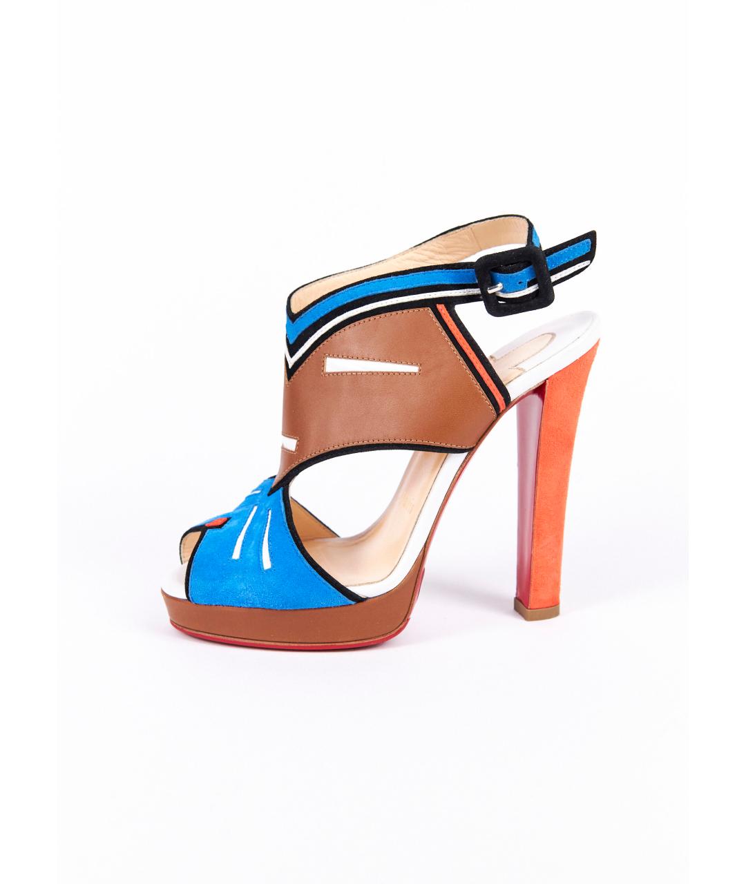 CHRISTIAN LOUBOUTIN Мульти замшевые босоножки, фото 6