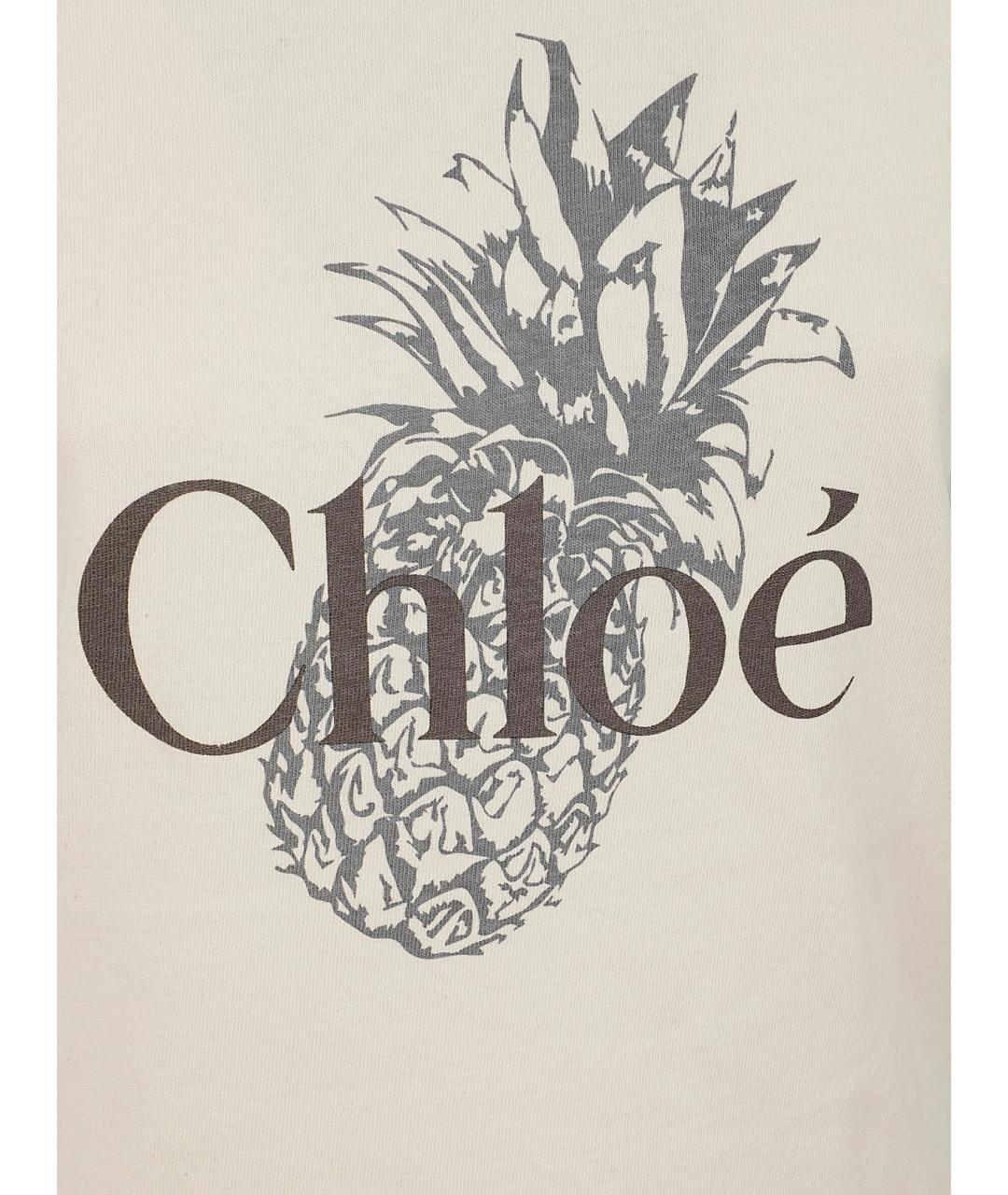 CHLOE Бежевая хлопковая футболка, фото 2
