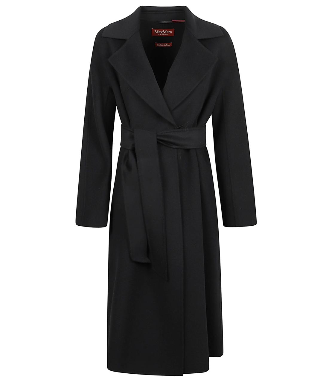 MAX MARA STUDIO Черное шерстяное пальто, фото 1