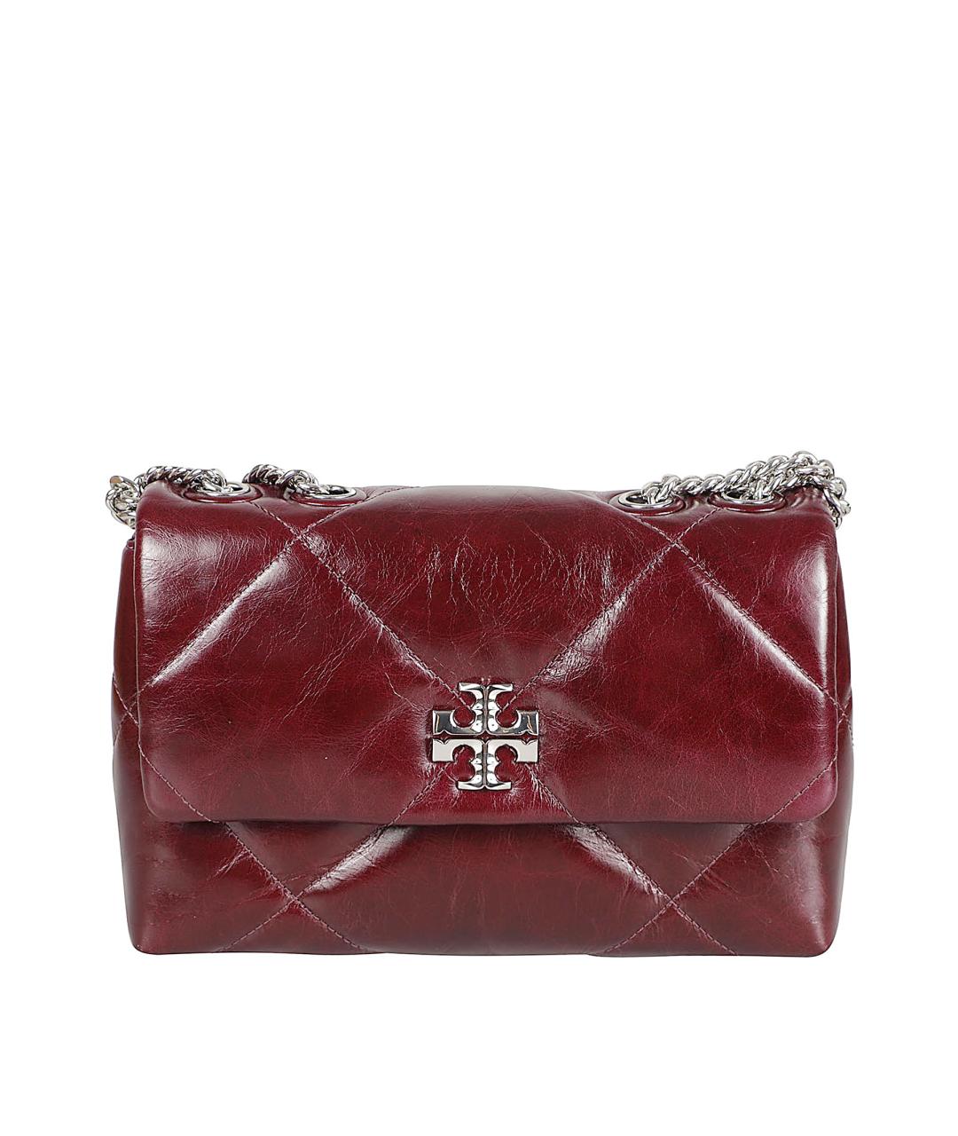 TORY BURCH Бордовая кожаная сумка через плечо, фото 1