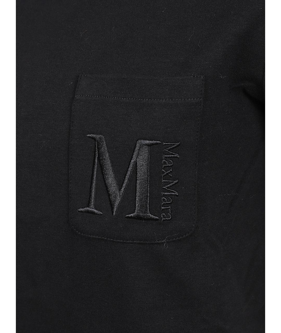 'S MAX MARA Черная хлопковая футболка, фото 2