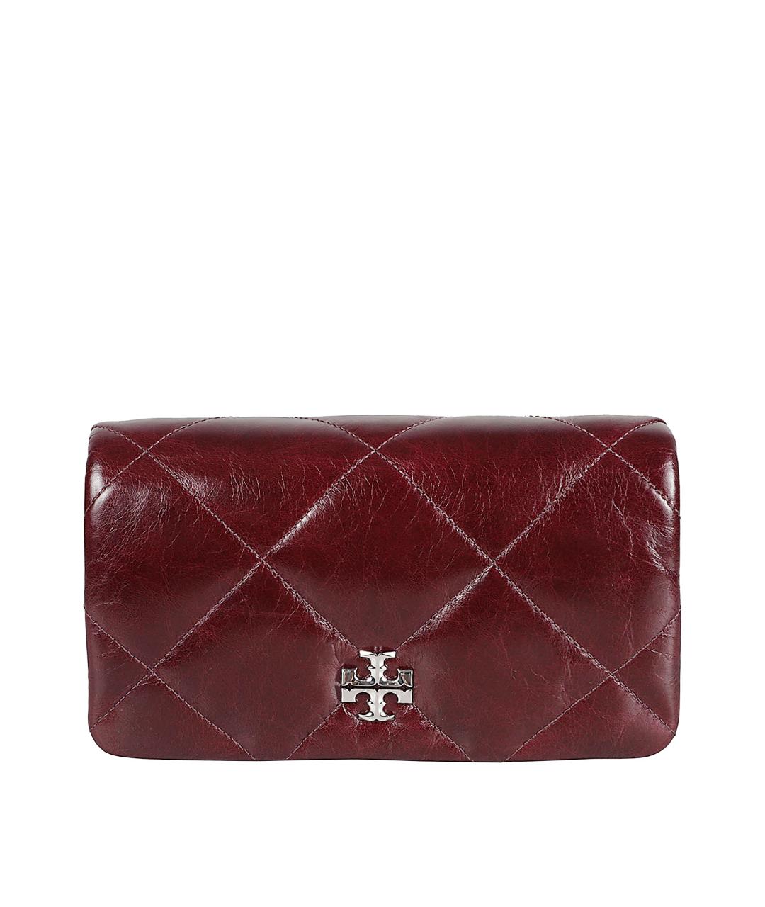TORY BURCH Бордовая кожаная сумка через плечо, фото 1