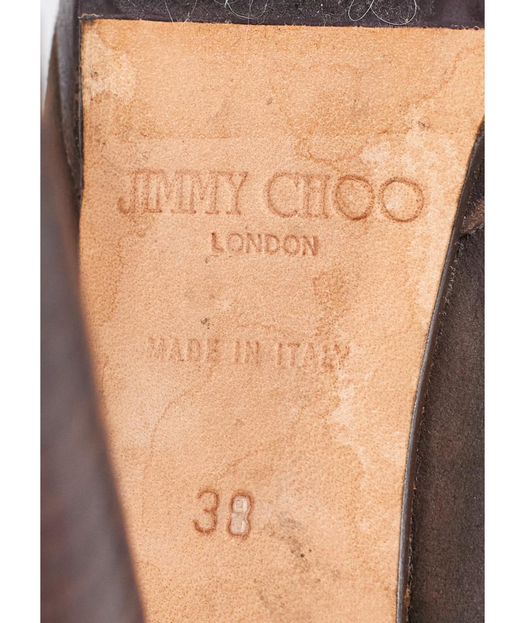 JIMMY CHOO Коричневые нубуковые ботильоны, фото 5
