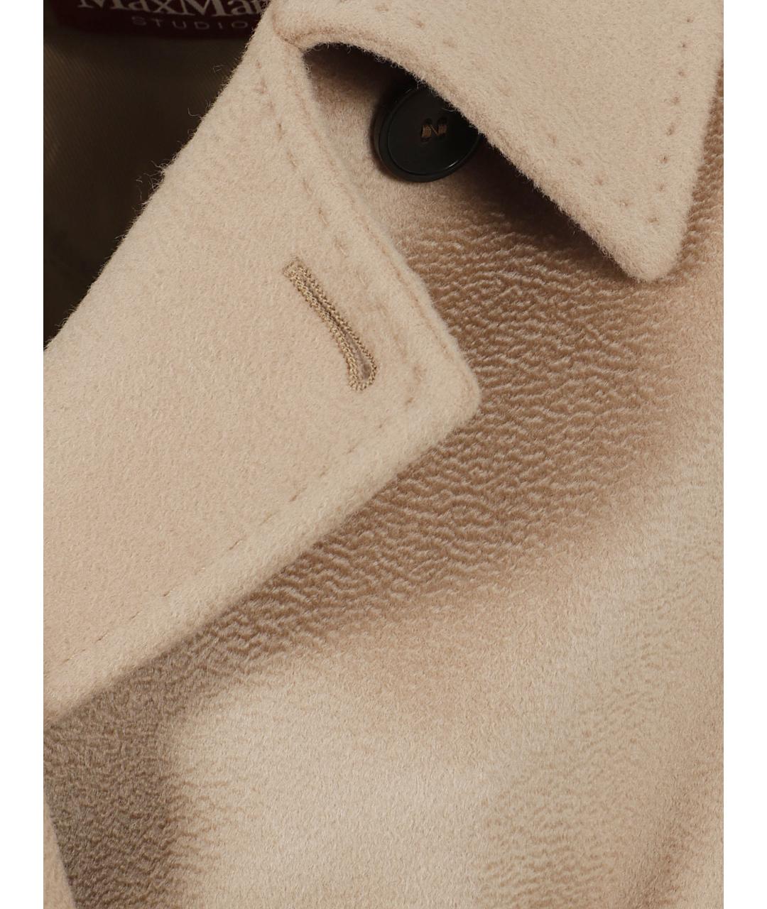 MAX MARA STUDIO Коричневое шерстяное пальто, фото 2
