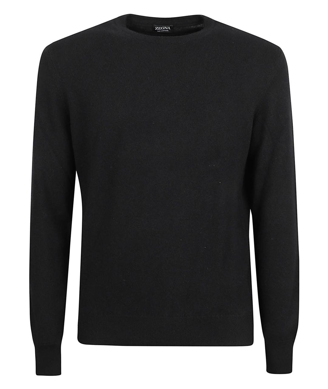 ZEGNA Черный кашемировый джемпер / свитер, фото 1